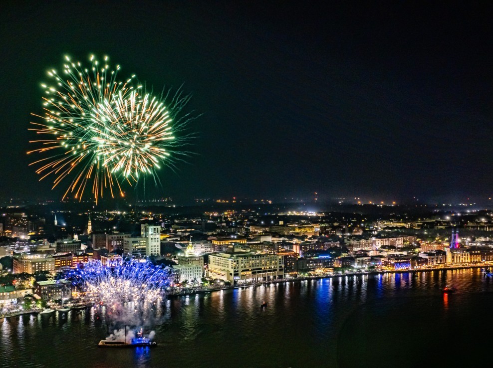 Savannah's Waterfront Fireworks