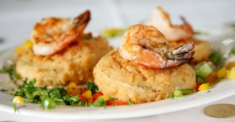shrimp at The Pirate's House in Savannah, Georgia