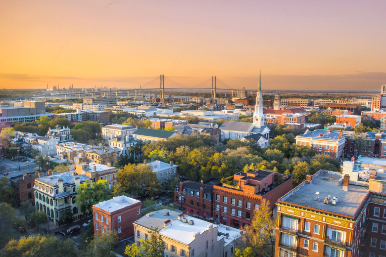 Aerial photo of Savannah, Georgia