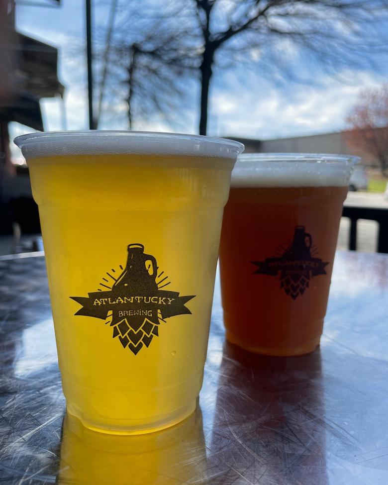 Two beers at Atlantucky Brewing in Atlanta, Georgia