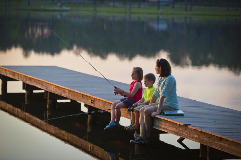 Fishing with the family at Seminole State Park in Donalsonville, Georgia