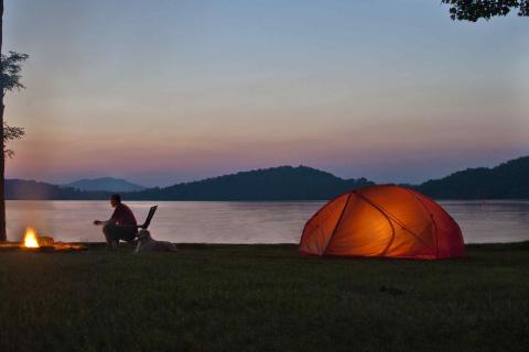 Camping on Lake Chatuge in Hiawassee, Georgia