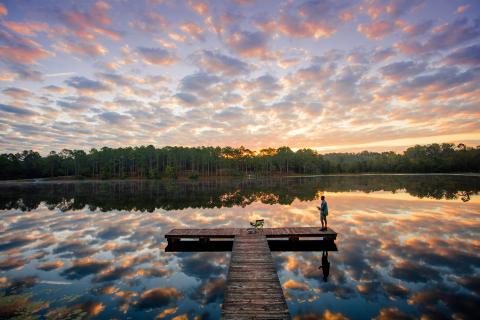 Fishing at Jack Hill State Park in Reidsville, Georgia