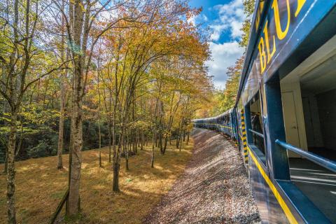 Blue Ridge Scenic Railway with fall foliage