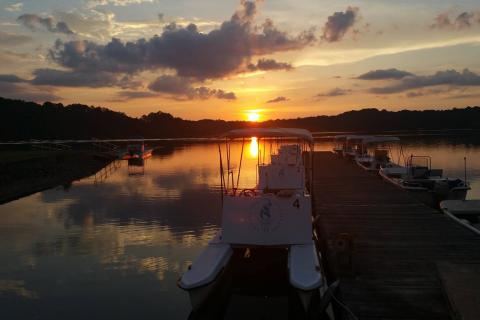 Sunset at Lake Lanier Olympic Park in Gainesville, Georgia
