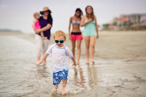 Playing on the beach on St. Simons Island, Georgia