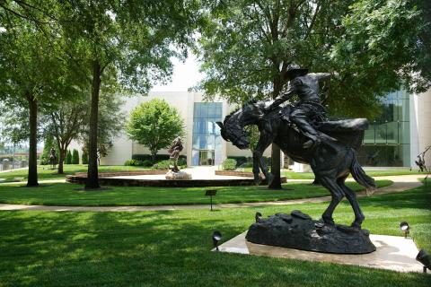 Sculpture on lawn outside The Booth Museum in Cartersville, Georgia
