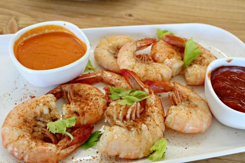 Shrimp at The Wharf on Jekyll Island, Georgia