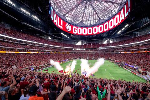 Atlanta United game at Mercedes-Benz Stadium in Atlanta. Photo by Ben Galland
