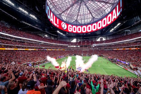 Inside Mercedes-Benz Stadium in Atlanta, Georgia