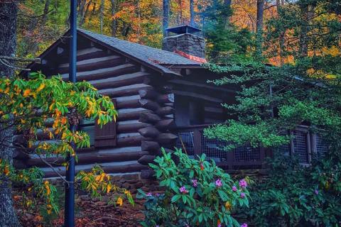 Cabin at Vogel State Park in Blairsville, Georgia. Photo by @vikram_skhangarot