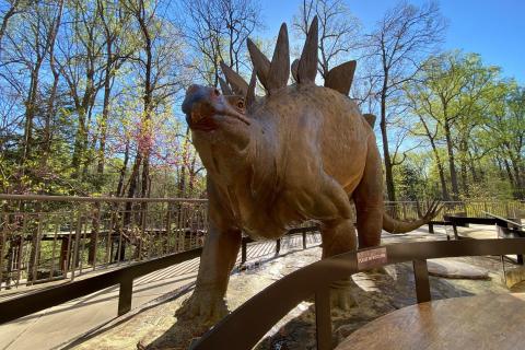 Dinosaur statue outside Fernbank Museum of Natural History in Atlanta, Georgia