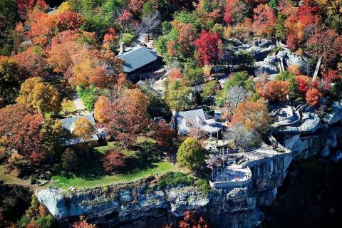 Aerial view during the fall at Rock City Rocktoberfest in Lookout Mountain, Georgia