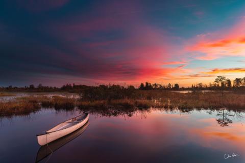 Boat in the Okefenokee Swamp in south Georgia. Photo by Chris Greer