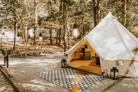 Safari tent at Timberline Glamping Co. at Lake Lanier, Georgia