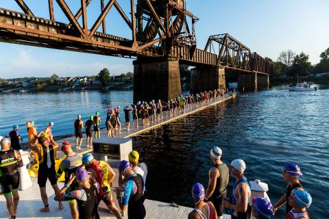 Augusta Ironman 70.3 swimmers
