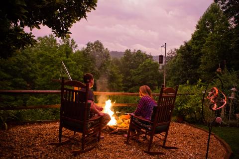 Couple enjoying a romantic trip to Blue Ridge, Georgia, at Aska Lodge Bed & Breakfast