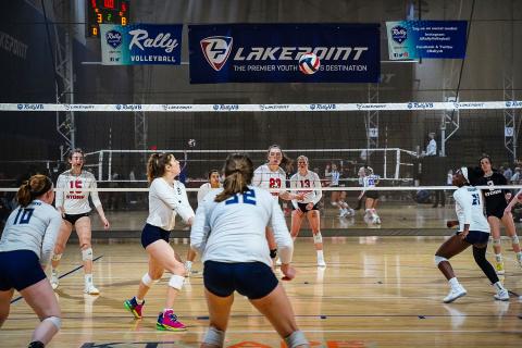 Girls volleyball game at LakePoint Sports in Emerson, Georgia