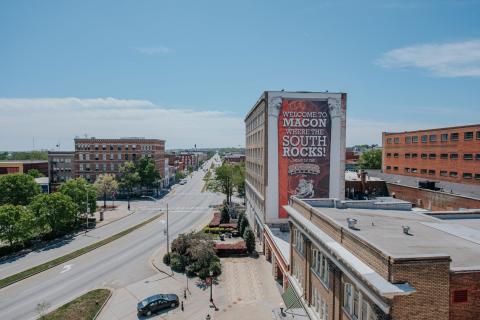 Macon rocks mural in downtown Macon, Georgia