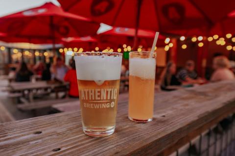 Two beers at Athentic Brewing in Athens, Georgia