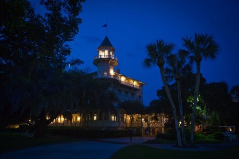 Jekyll Island Club Resort at night