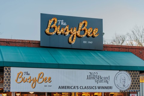 Sign at the Busy Bee Cafe in Atlanta, Georgia