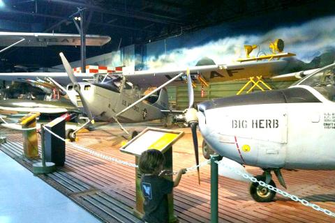 Historic planes on display at the Museum of Aviation in Warner Robins, Georgia