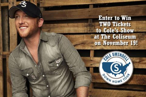 Enter to Win TWO Tickets to Cole’s Show at The Coliseum on Nov. 19!