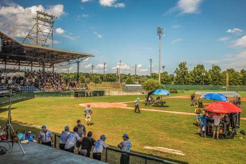 Filming 42 at Luther Williams Field in Macon