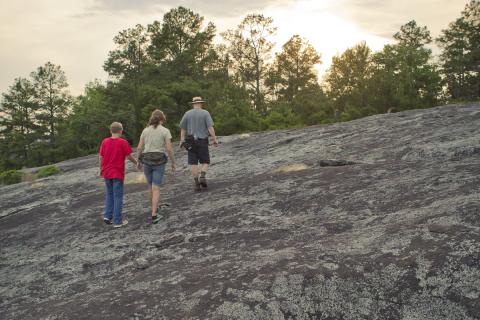 Hiking on Panola Mountain in Stockbridge, Georgia