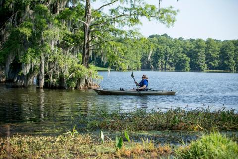 Kayaking Lake Blackshear in Cordele, Georgia