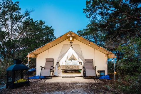 Camping on Little Raccoon Key off Jekyll Island, Georgia