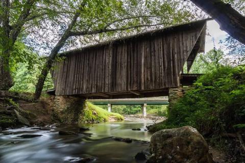 Stovall Mill Covered Bridge in Sautee Nacoochee, Georgia