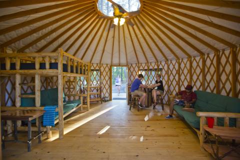 Tugaloo State Park yurt interior, Lavonia, Georgia