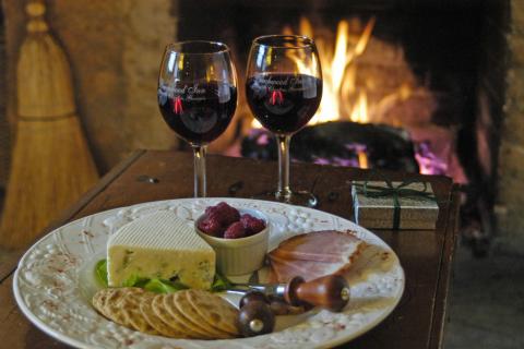 Wine and cheese at the Beechwood Inn in Clayton, Georgia
