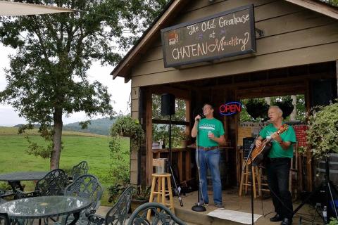 Musicians at Chateau Meichtry in Ellijay