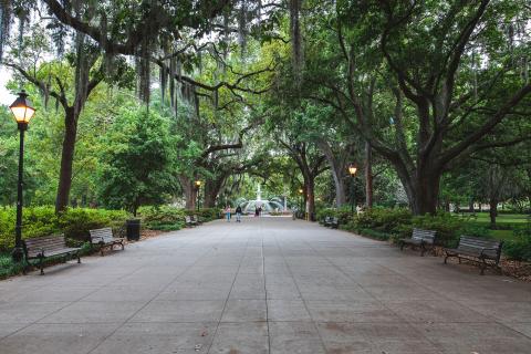 Forsyth Park in Savannah, Georgia. Photo by @wandernorthga