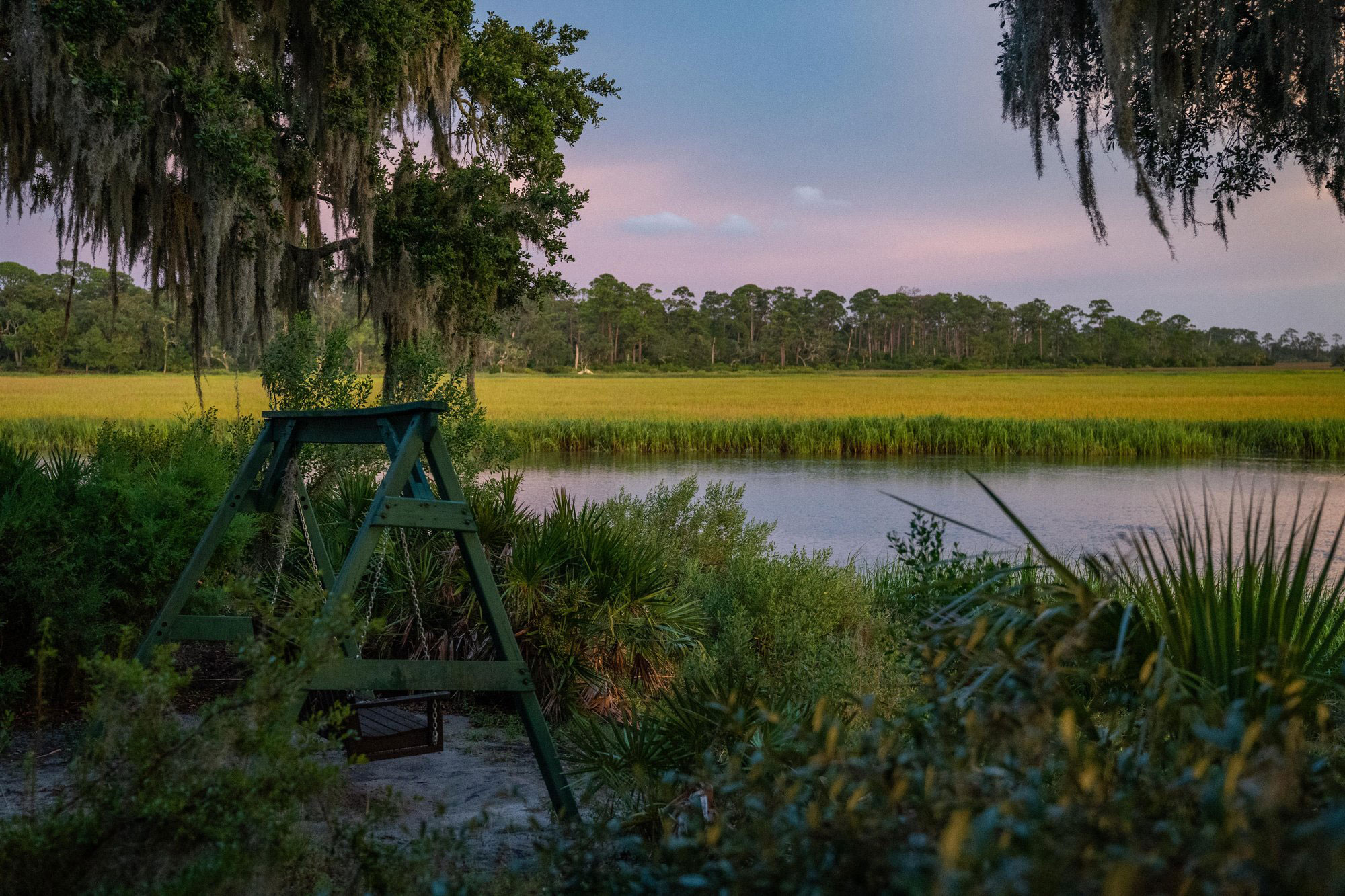 Sunset over the marsh on Little St. Simons Island, Georgia