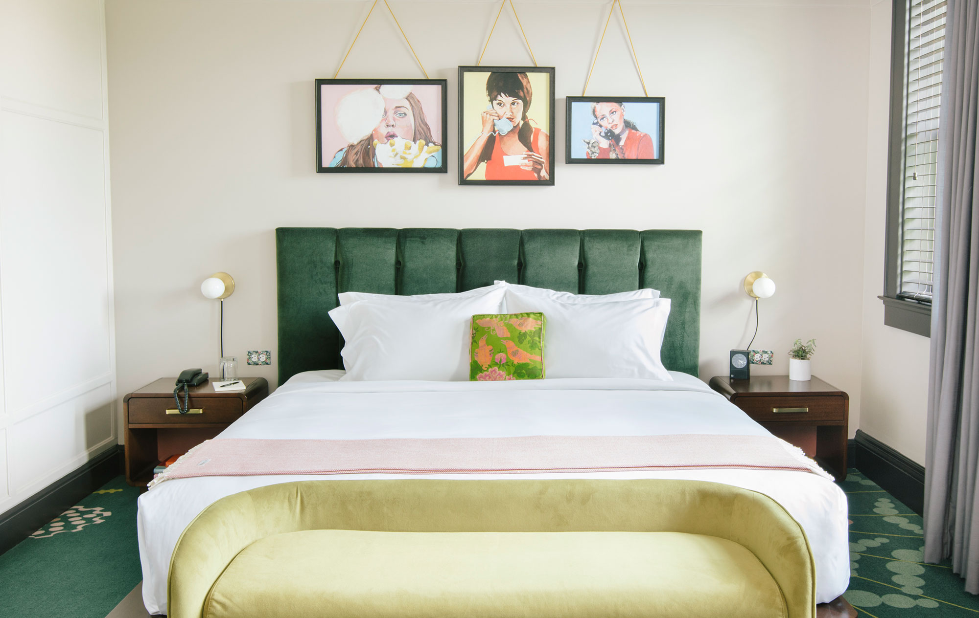 Guest room at Hotel Clermont in Atlanta, Georgia