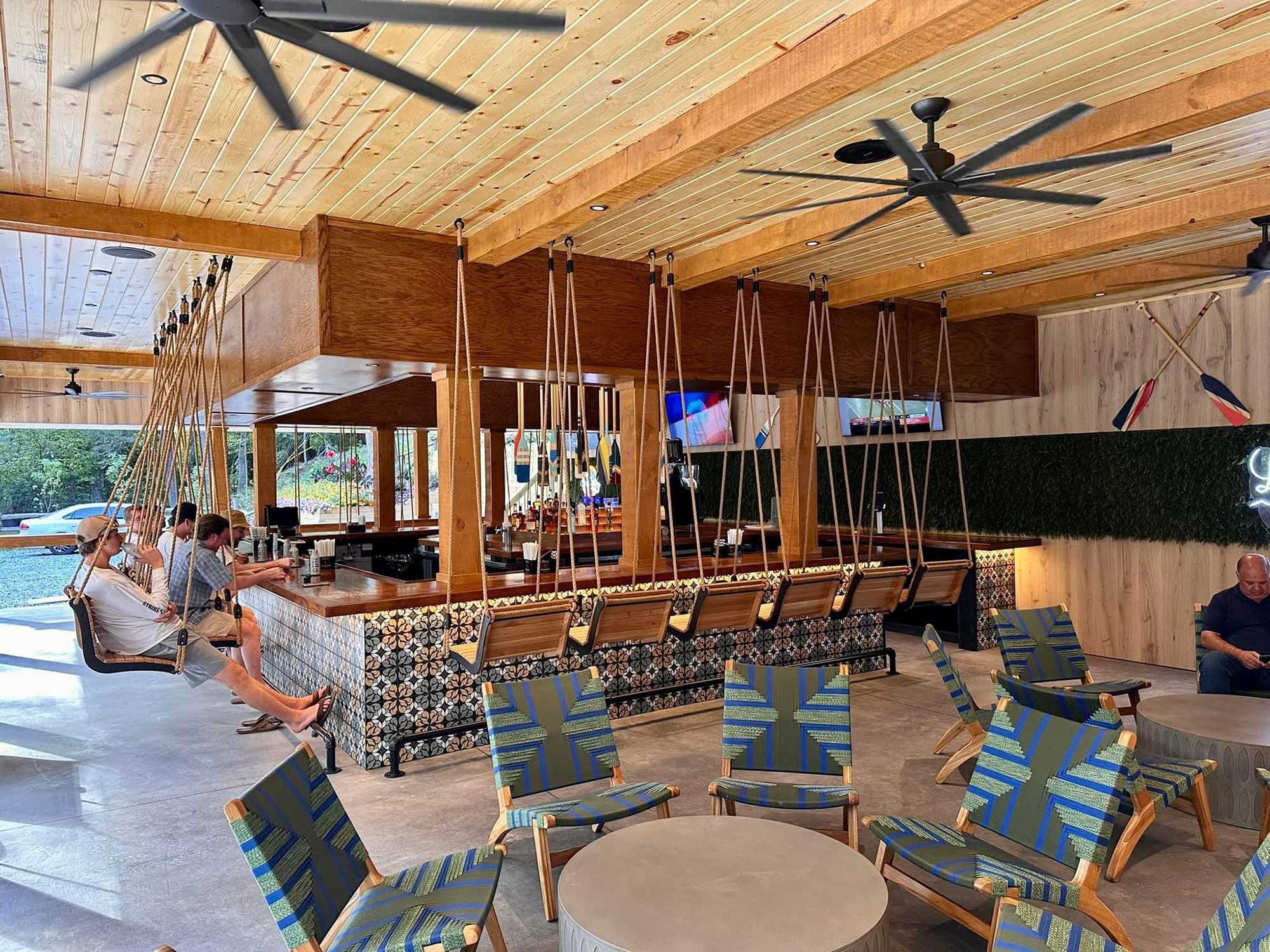 Swings around the bar at The Swing Bar