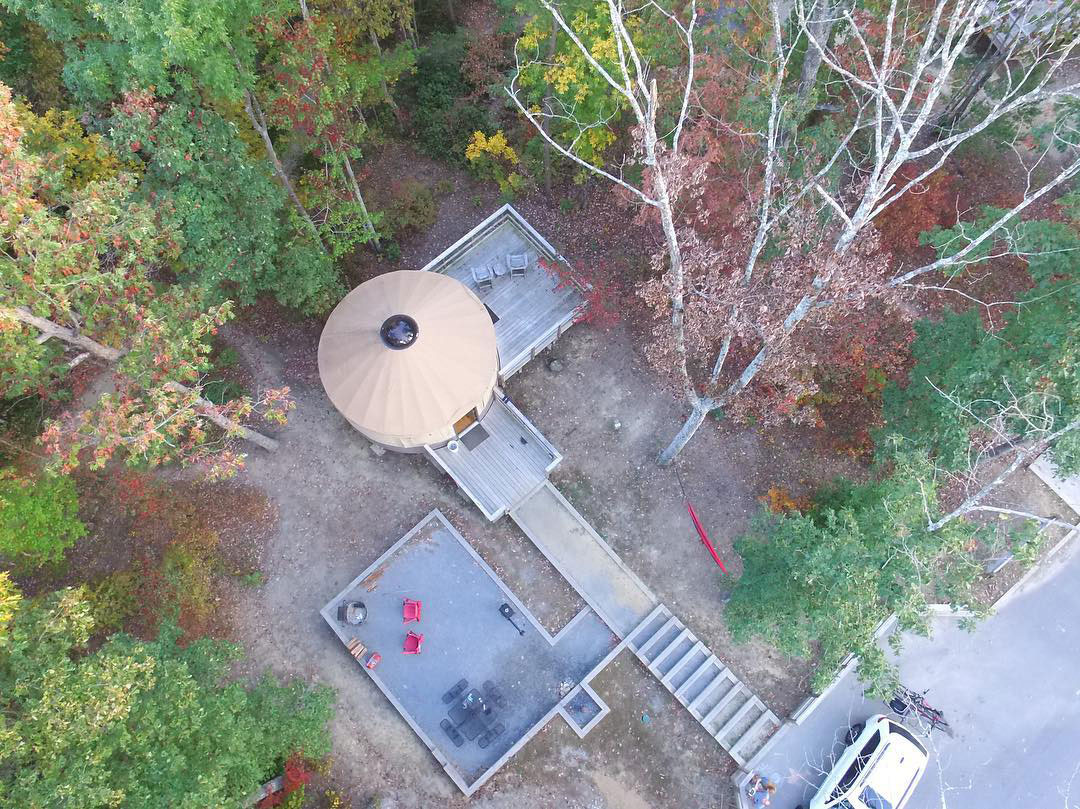 Overhead view of a yurt at Cloudland Canyon State Park. Photo by @ndb_1